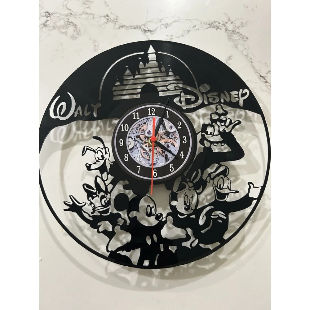 Disney Record clock Mickey & friends Works great